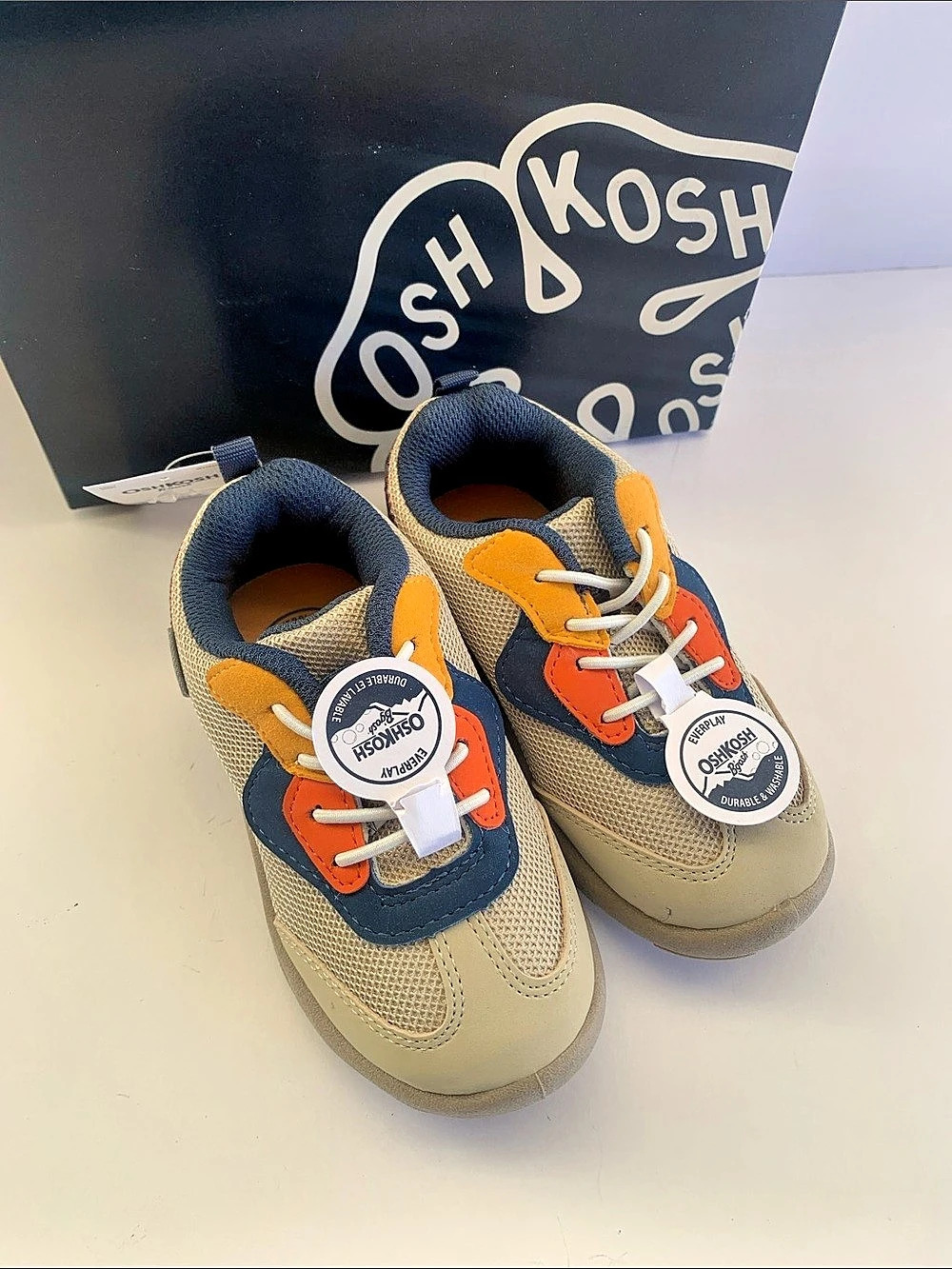 OshKosh B'gosh Darcy Everplay Sneaker Tan & Orange 8 Toddler
